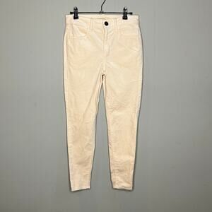 NWOT American Eagle Pants Womens Size 2‎ Short Hi-Rise Velour Jeggings Cream